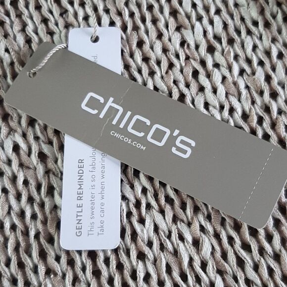 Chicos 3 Color Pop Pattern Cardigan Sweater Neutral Combo NWT - Picture 12 of 17